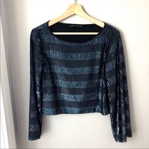 Zara woman striped sequin blouse